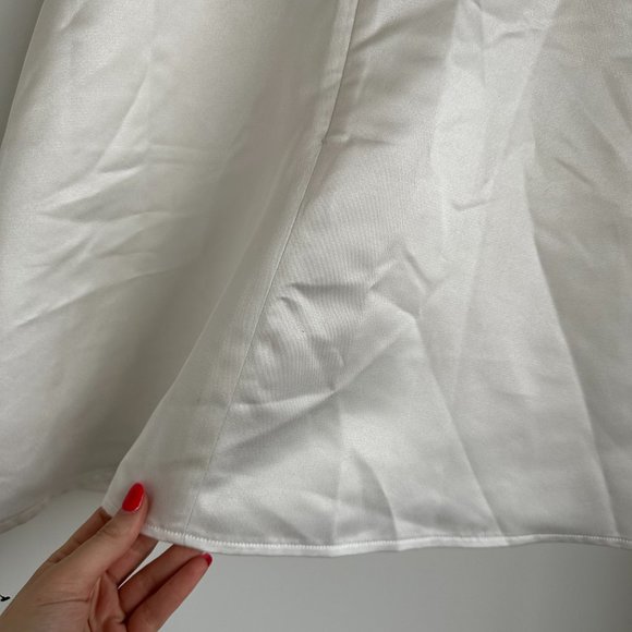 NWT Reformation Zenni Satin Bridal Mini Dress Sz 10 Ivory A-line V-Back Fitted - Picture 10 of 10